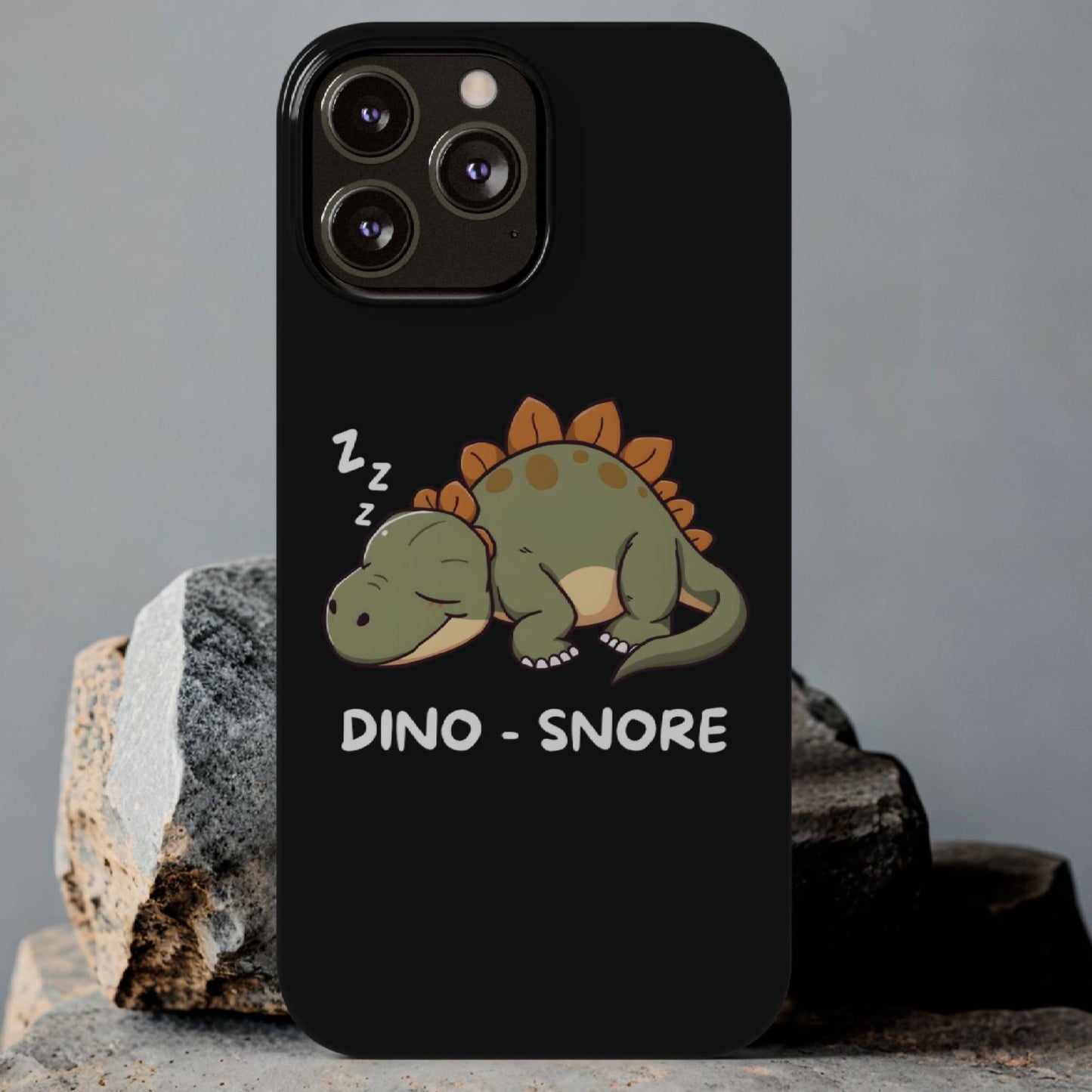 Sleepy Dinosaur Black iPhone Case