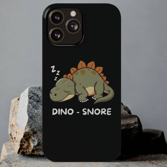 Sleepy Dinosaur Black iPhone Case