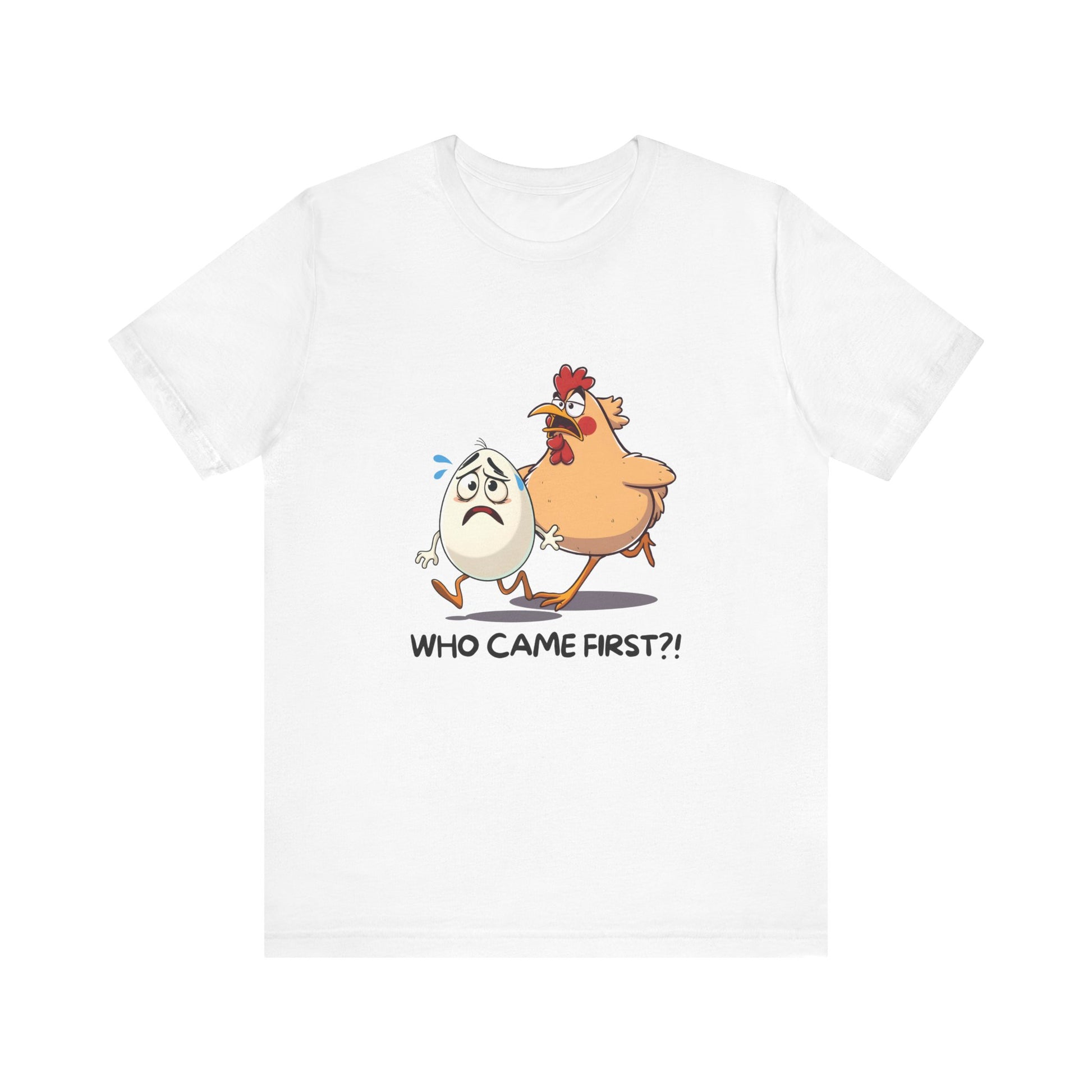 Who Came First Short Sleeve T-Shirt With Ultra Soft-Cotton For Men And Women Base White
