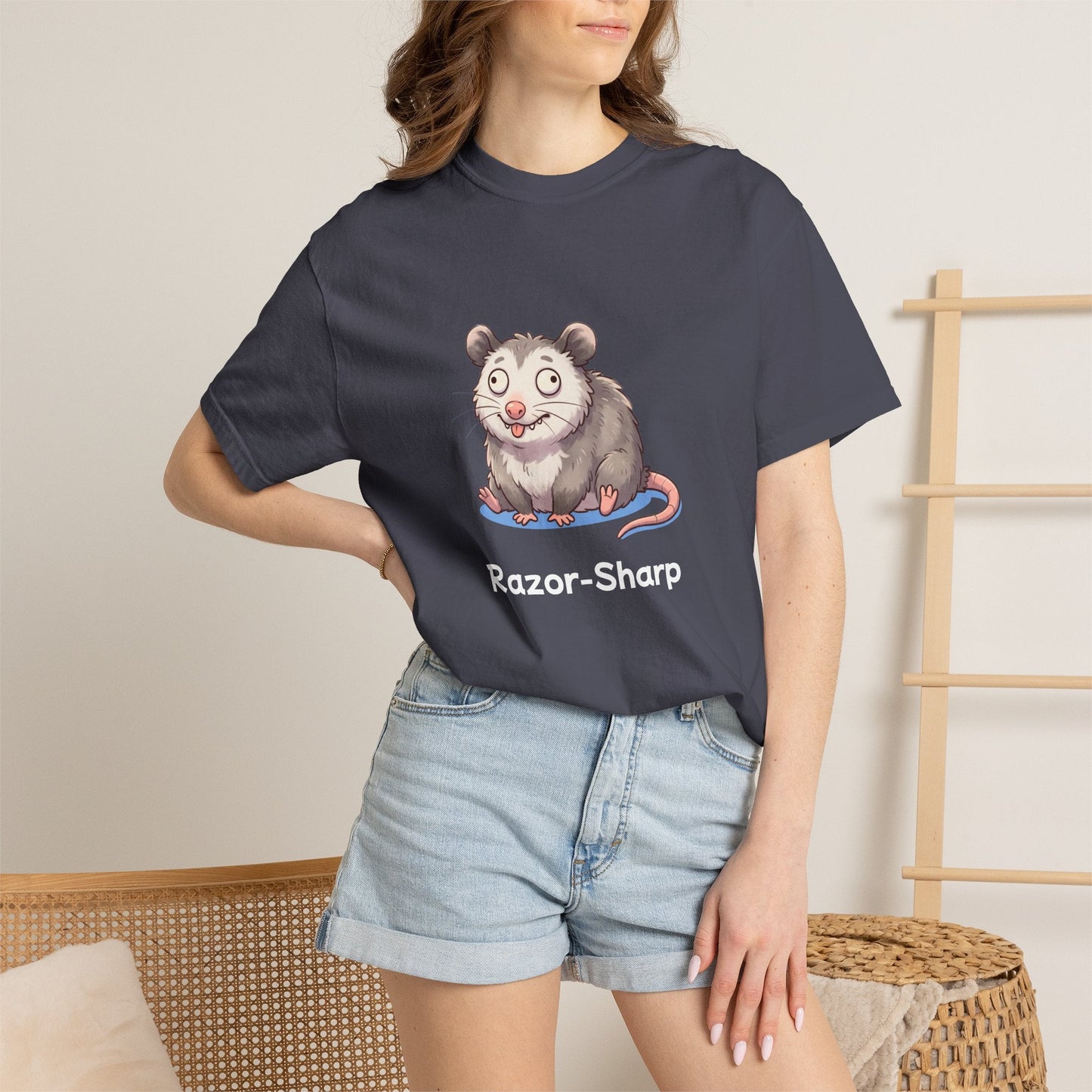 Funny playing dead opossum t-shirt – hand-drawn customizable design, gift for opossum lovers