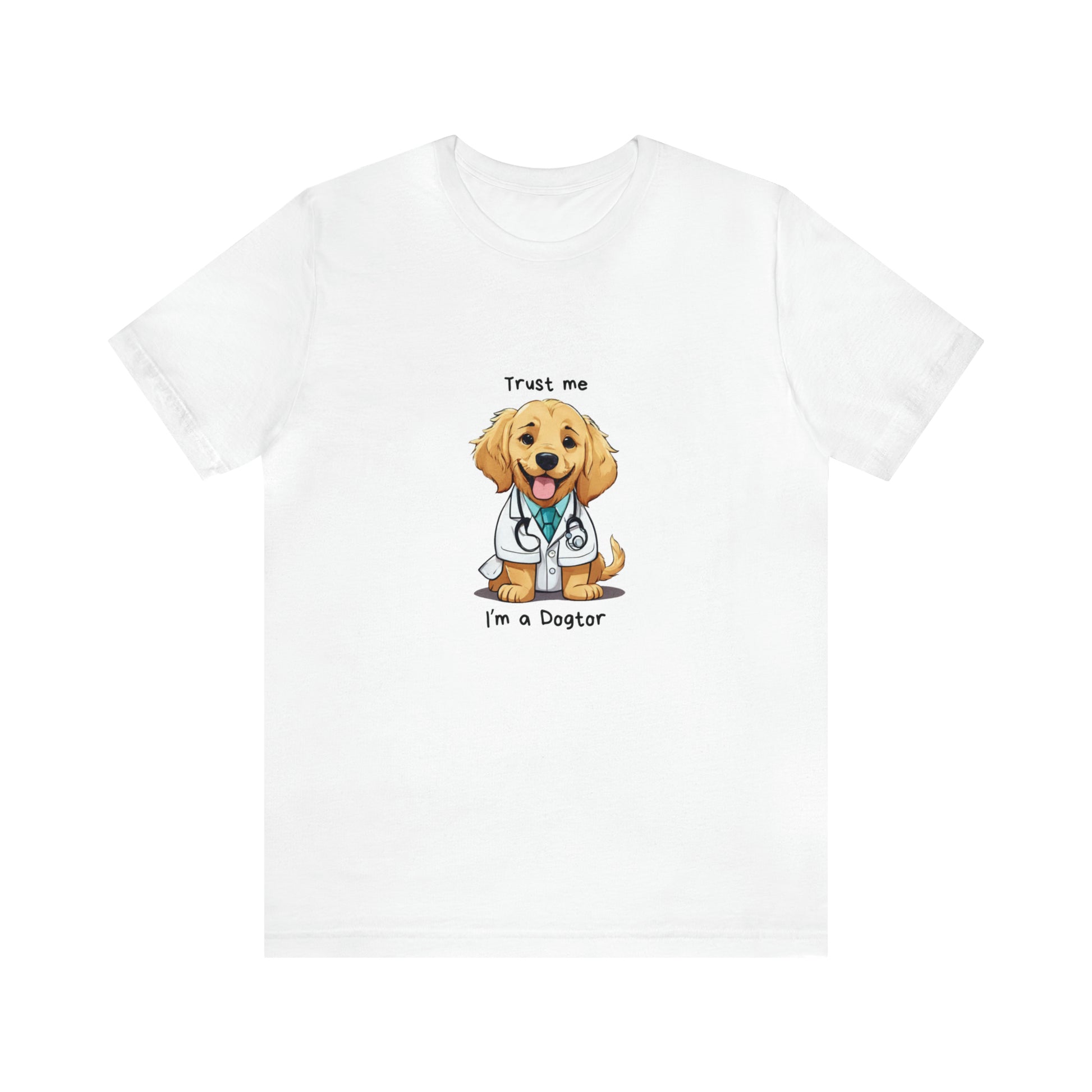 Funny Dog Doctor Unisex short sleeve T-Shirt with Ultra soft-cotton White