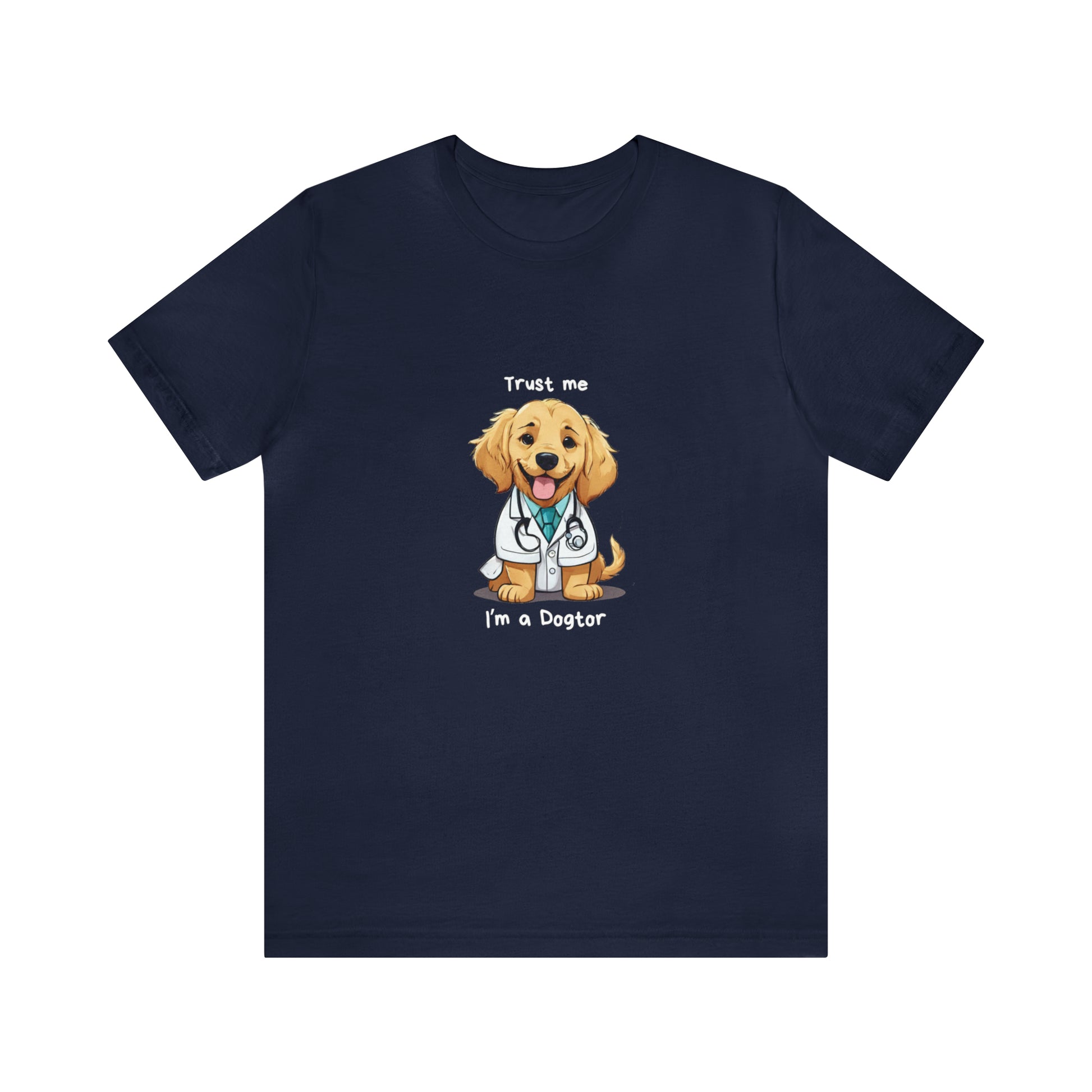 Funny Dog Doctor Unisex short sleeve T-Shirt with Ultra soft-cotton Blue