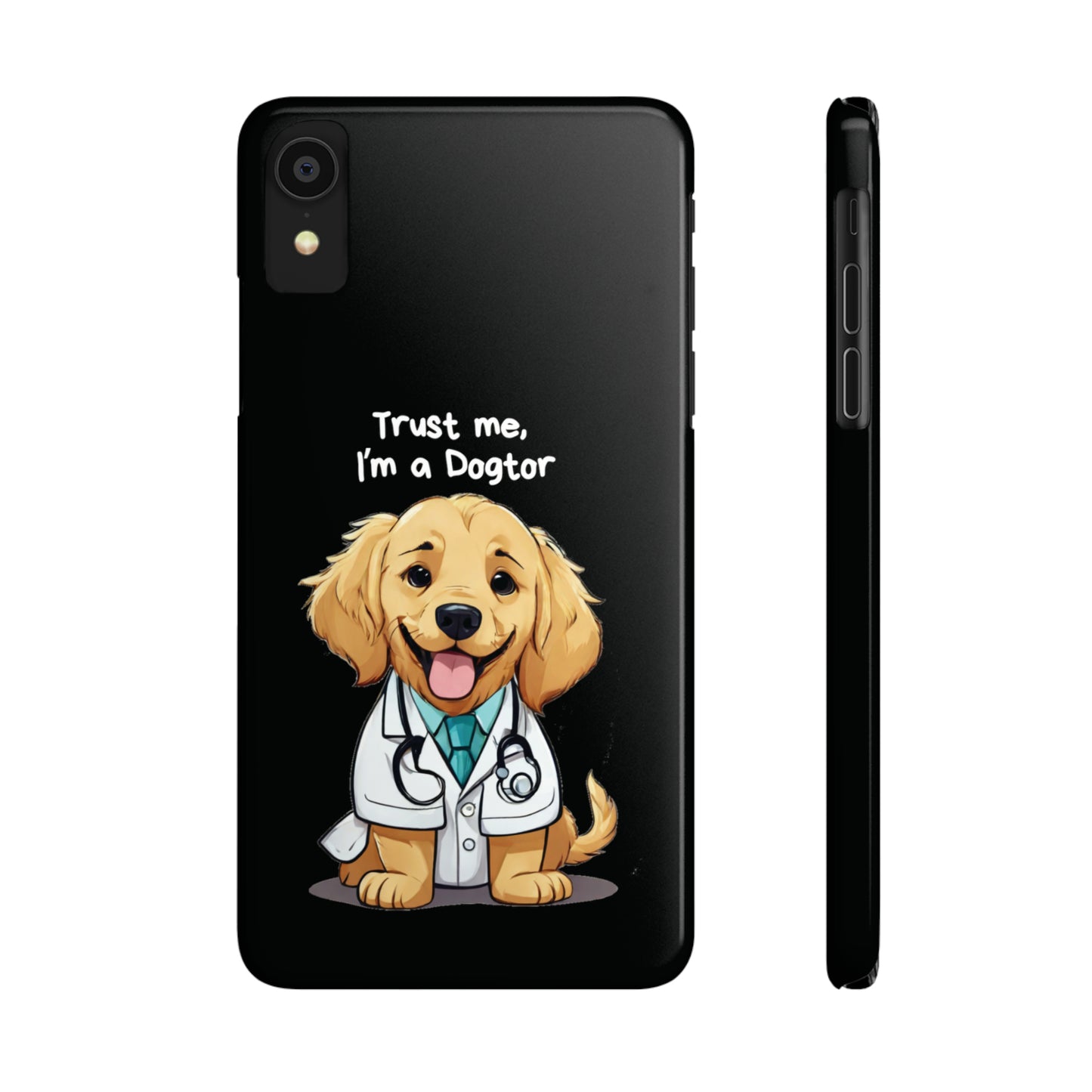 Black Cute Dog Doctor iPhone case