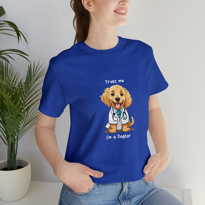 Funny Dog Doctor Unisex short sleeve T-Shirt with Ultra soft-cotton light blue