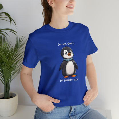 Cute Penguin Size Unisex short sleeve T-Shirt with Ultra soft-cotton light Blue
