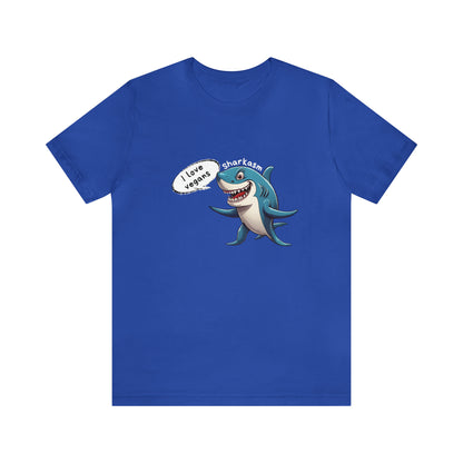 Sharkasm funny Shark Unisex short sleeve T-Shirt with Ultra soft-cotton light blue