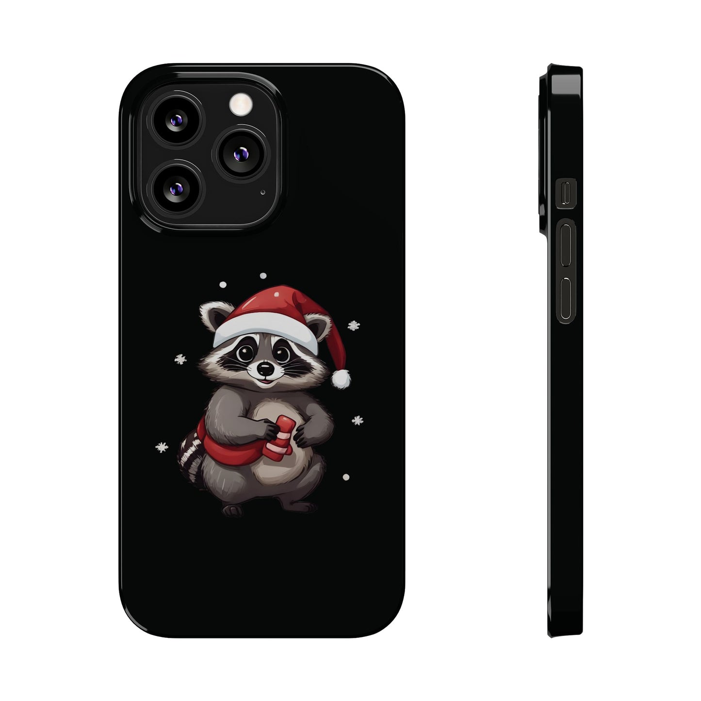 Cute Christmas Raccoon iPhone Case
