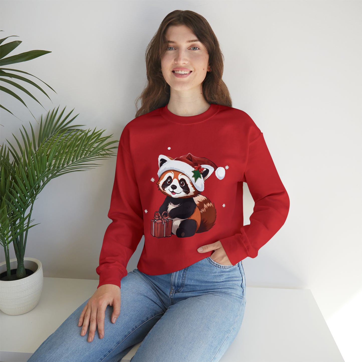 Christmas Red Panda Sweatshirt With Adorable Red Panda