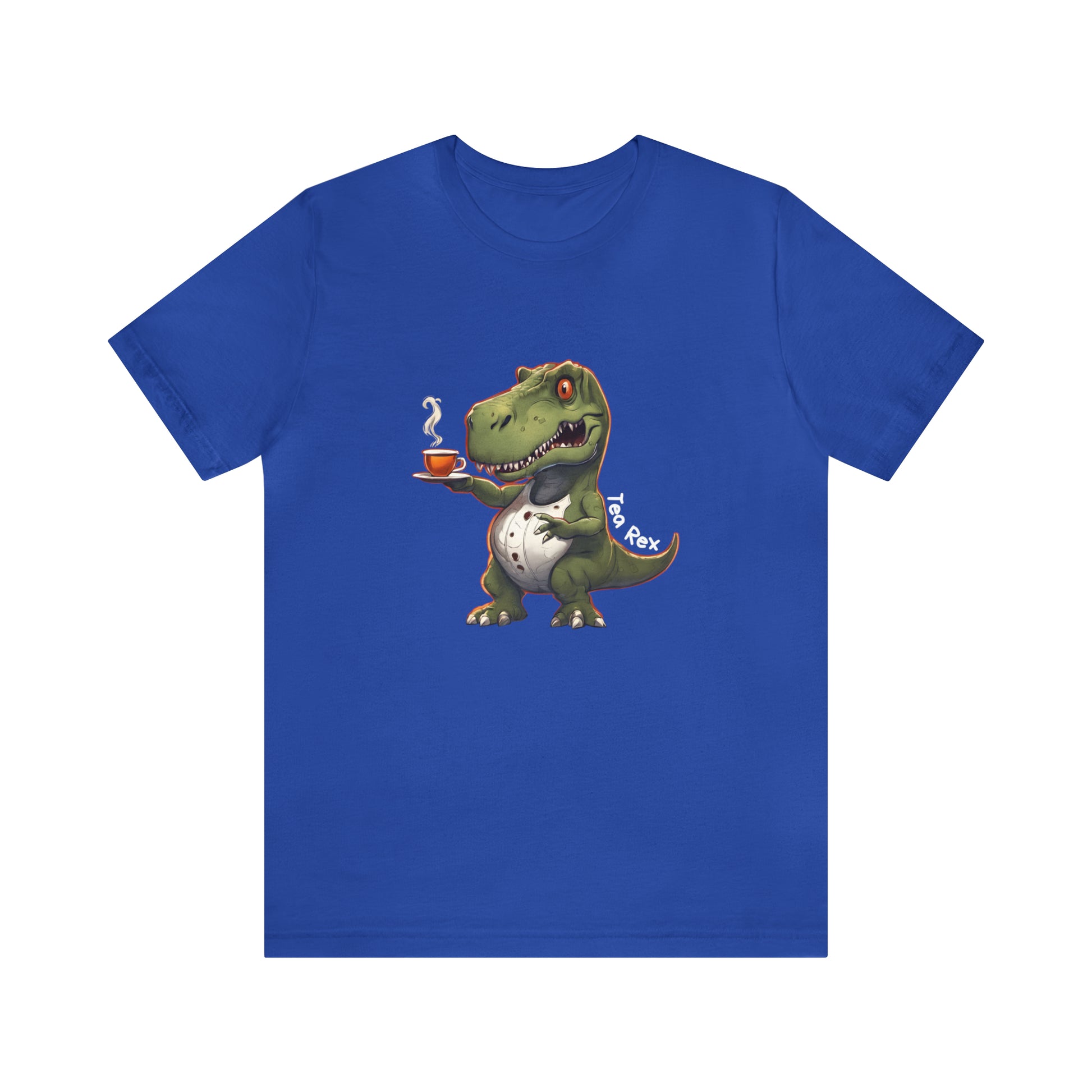 Tea Rex & T-rex dinosaur Unisex short sleeve T-Shirt with Ultra soft-cotton light blue