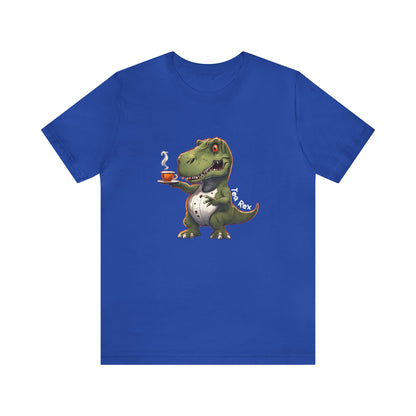 Tea Rex & T-rex dinosaur Unisex short sleeve T-Shirt with Ultra soft-cotton light blue