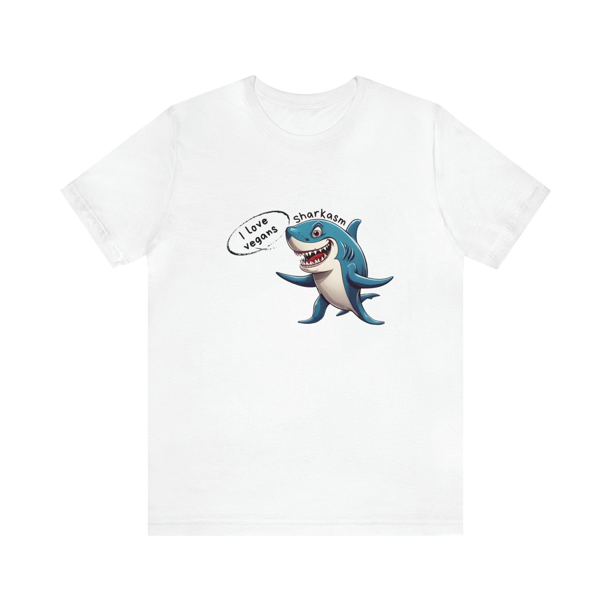 Sharkasm funny Shark Unisex short sleeve T-Shirt with Ultra soft-cotton white