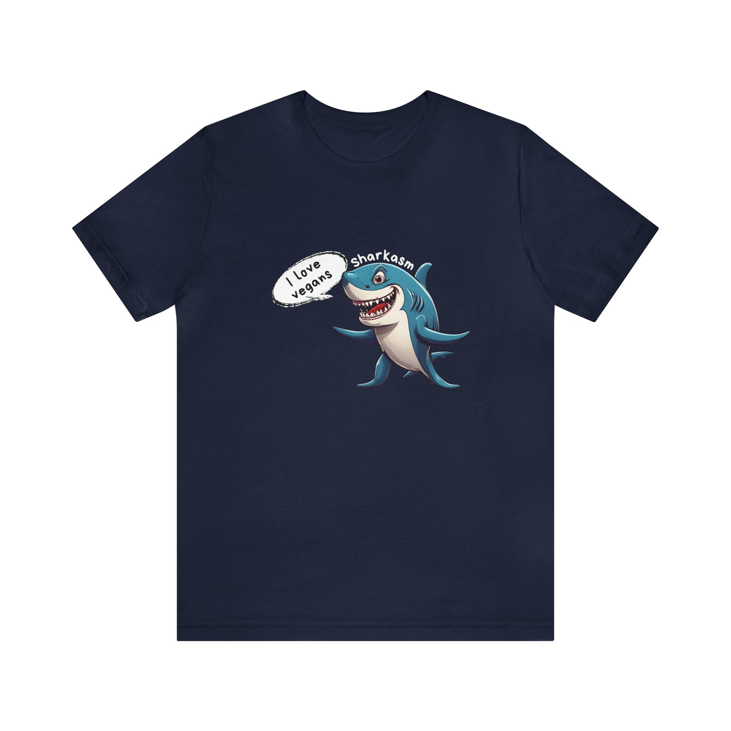 Sharkasm funny Shark Unisex short sleeve T-Shirt with Ultra soft-cotton blue