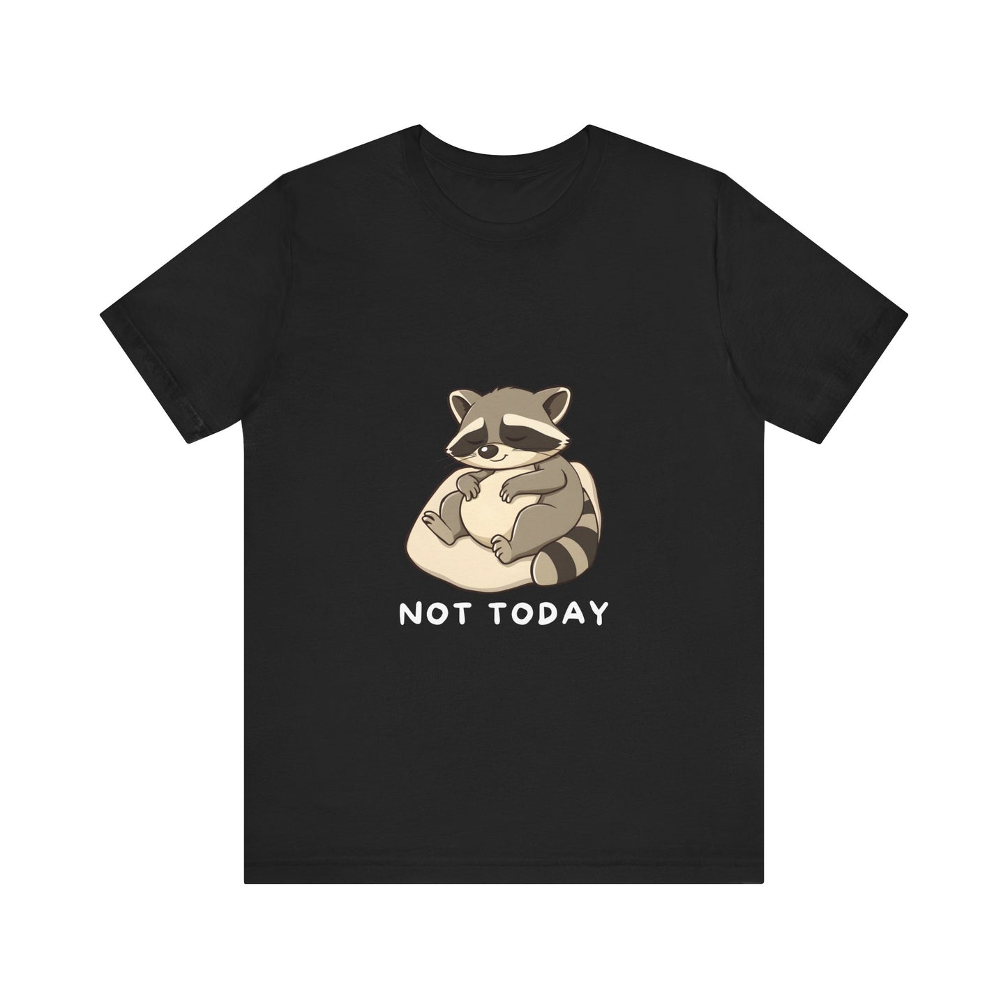 Black_Lazy_Raccoon_Short_Sleeve_T-Shirt_With_Ultra_Soft-Cotton_For_Men_And_Women_Base
