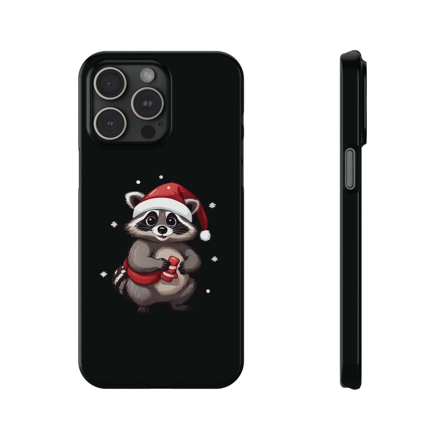 Christmas Raccoon Black iPhone 15 Pro Max Case