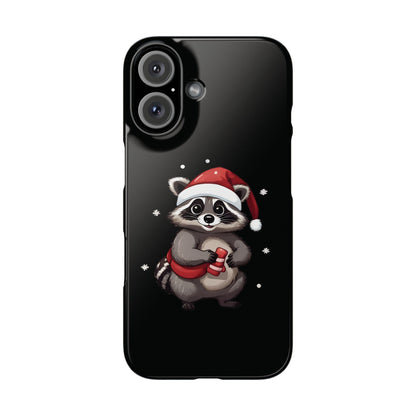 Christmas Raccoon Black iPhone 16 Case