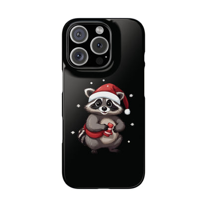 Christmas Raccoon Black iPhone 16 Pro Case