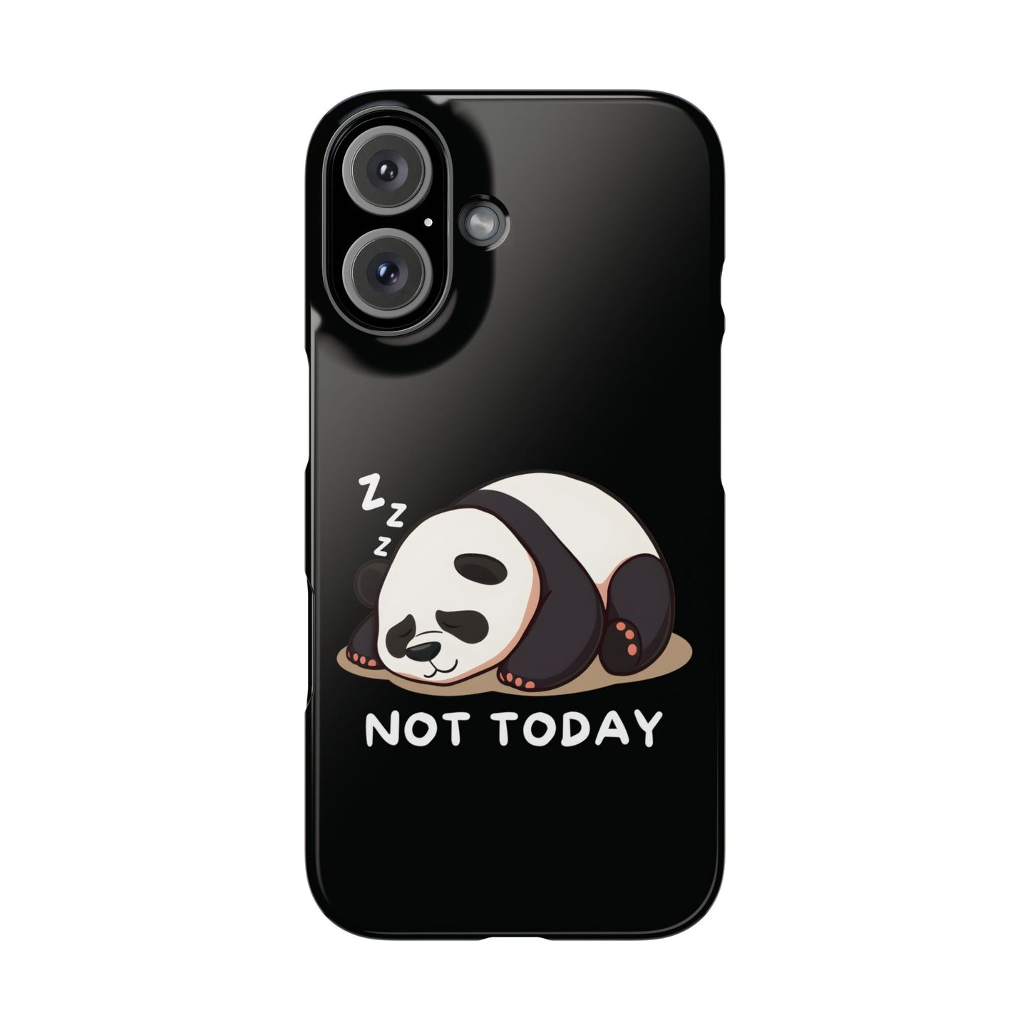 Cute Lazy Panda Black iPhone 16 Case