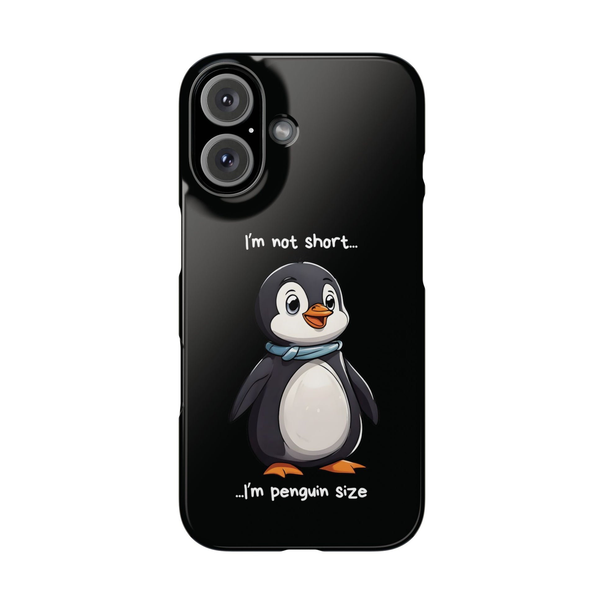 Cute Penguin Black iPhone 16 Case