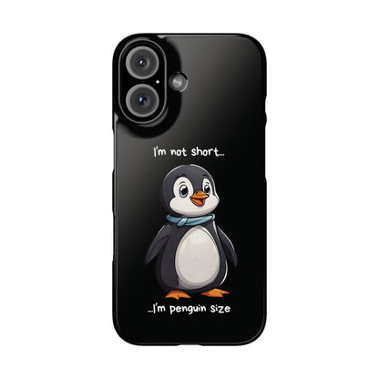Cute Penguin Black iPhone 16 Case