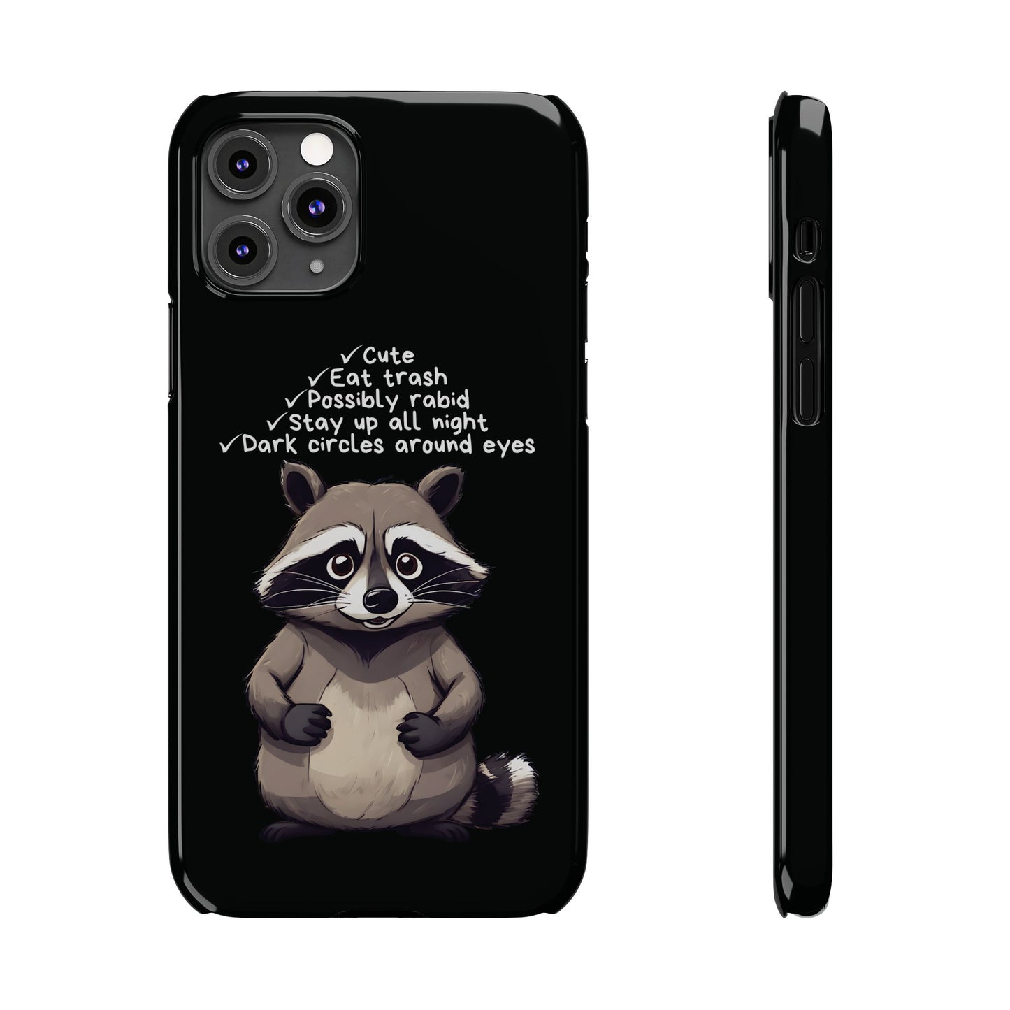 Cute Raccoon Black iPhone 11 Pro Case