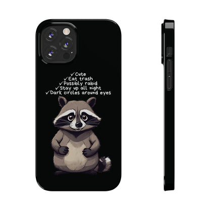 Cute Raccoon Black iPhone 12 Case