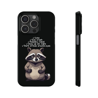 Cute Raccoon Black iPhone 15 Pro Case