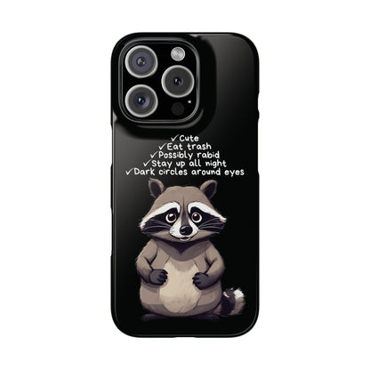 Cute Raccoon Black iPhone 16 Pro Case