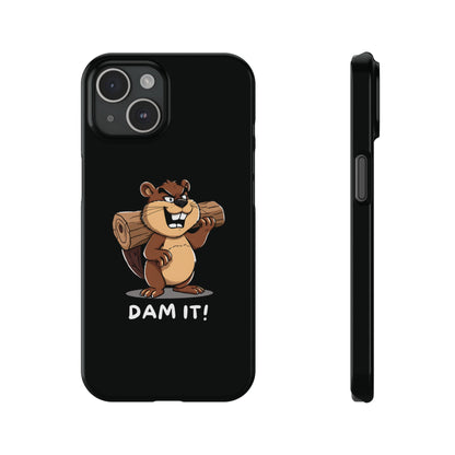 Dam It Beaver Black iPhone 15 Case