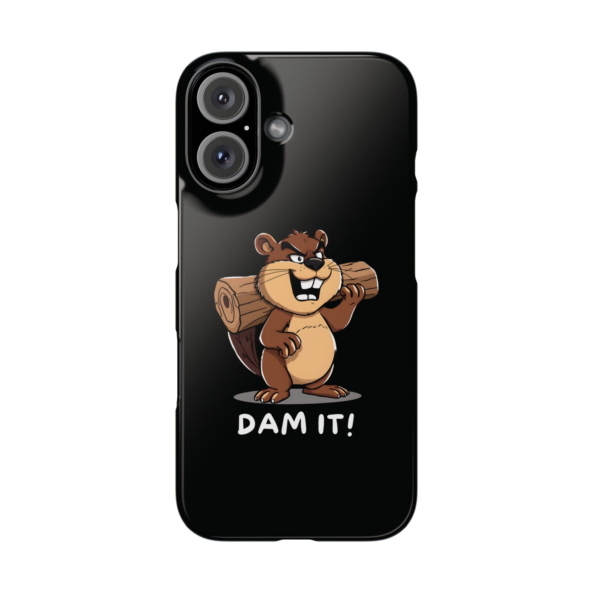 Dam It Beaver Black iPhone 16 Case