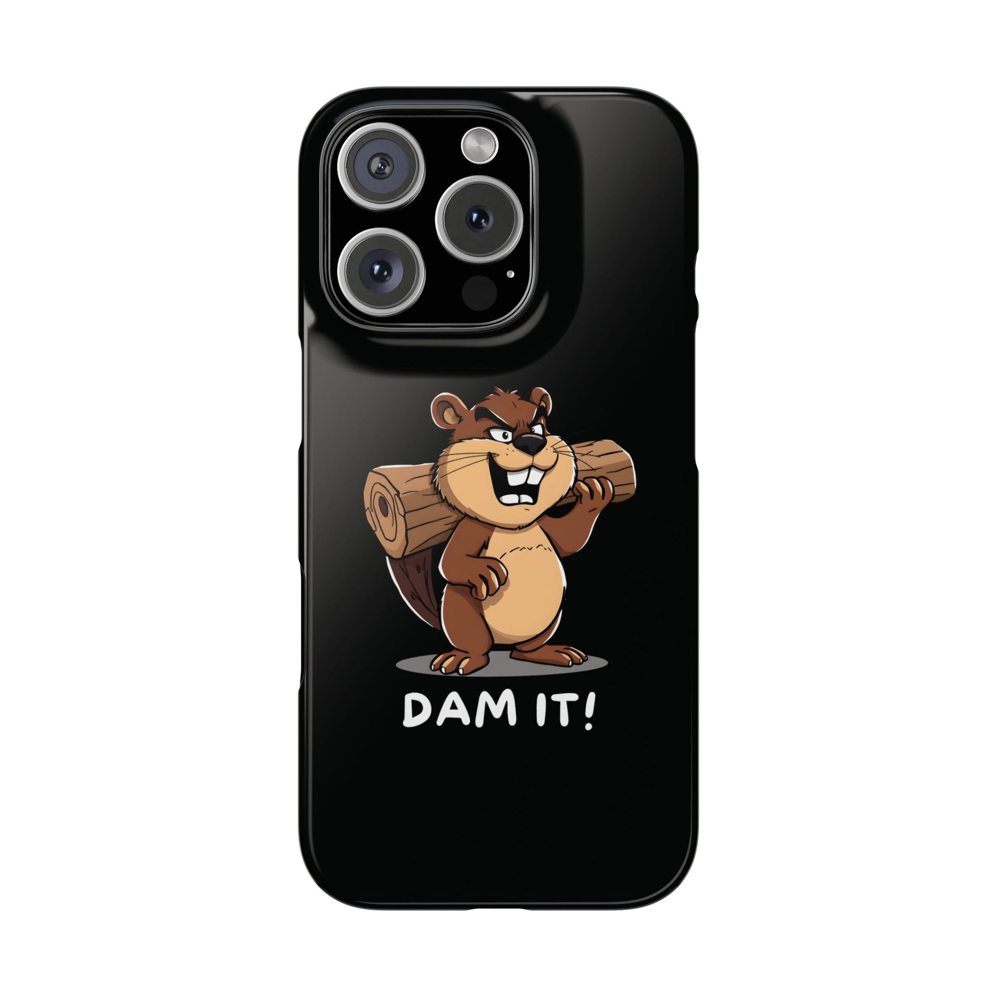 Dam It Beaver Black iPhone 16 Pro Case