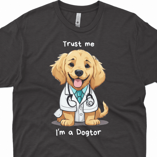 Funny Dog Doctor Unisex short sleeve T-Shirt with Ultra soft-cotton black