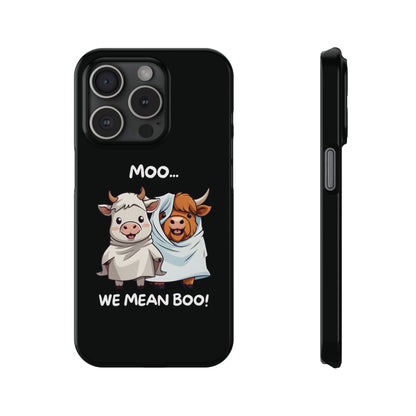 Halloween Cows Black iPhone 15 Pro Case