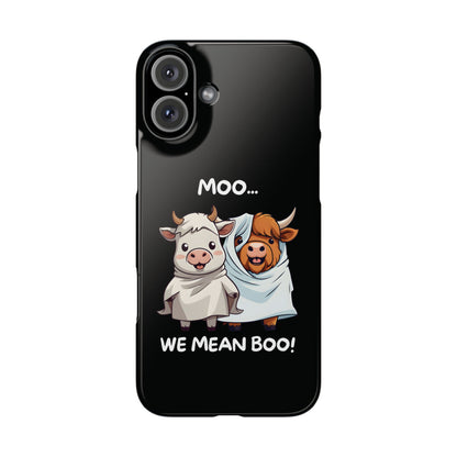 Halloween Cows Black iPhone 16 Plus Case