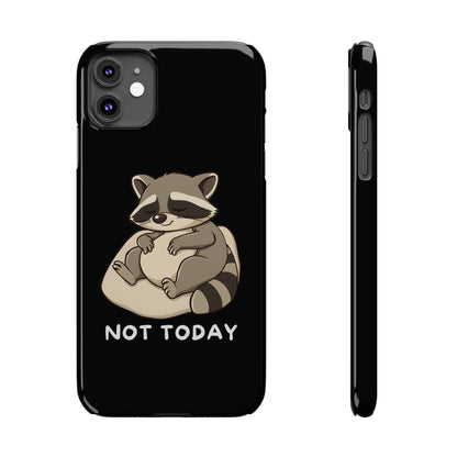 Lazy Cute Raccoon Black iPhone 11 Case