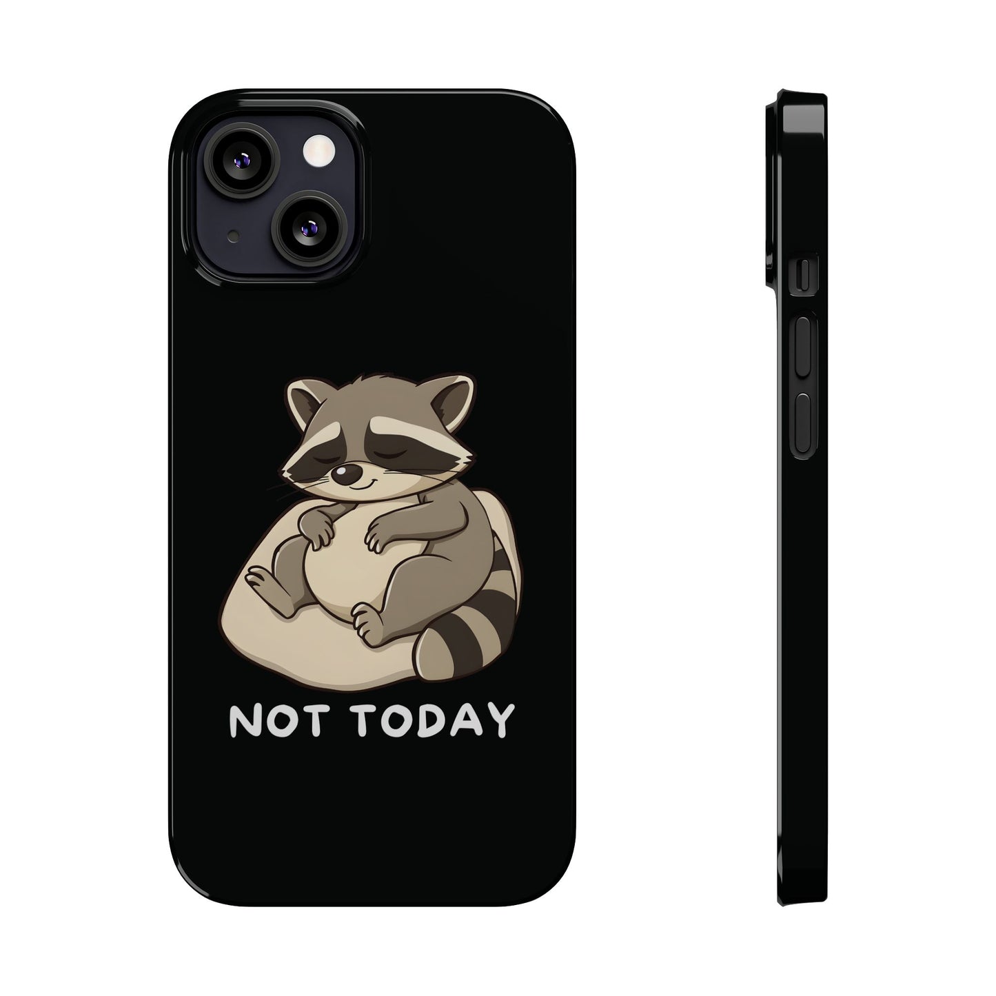 Lazy Cute Raccoon Black iPhone 13 Case