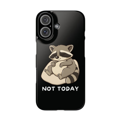 Lazy Cute Raccoon Black iPhone 16 Case