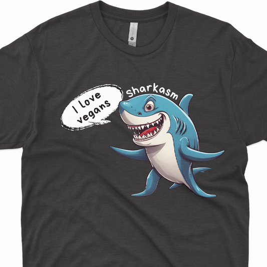 Sharkasm funny Shark Unisex short sleeve T-Shirt with Ultra soft-cotton black
