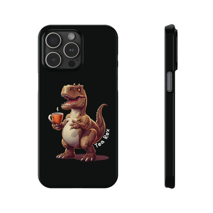 Slim Black Tea Rex & T-Rex iPhone Case With A Unique And Funny Design