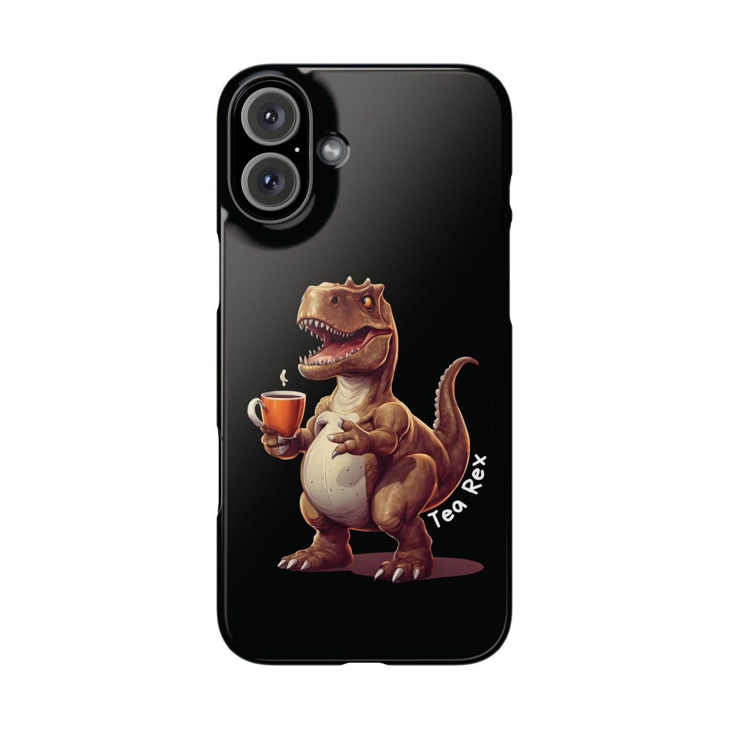 Slim Black Tea Rex & T-Rex iPhone Case With A Unique And Funny Design