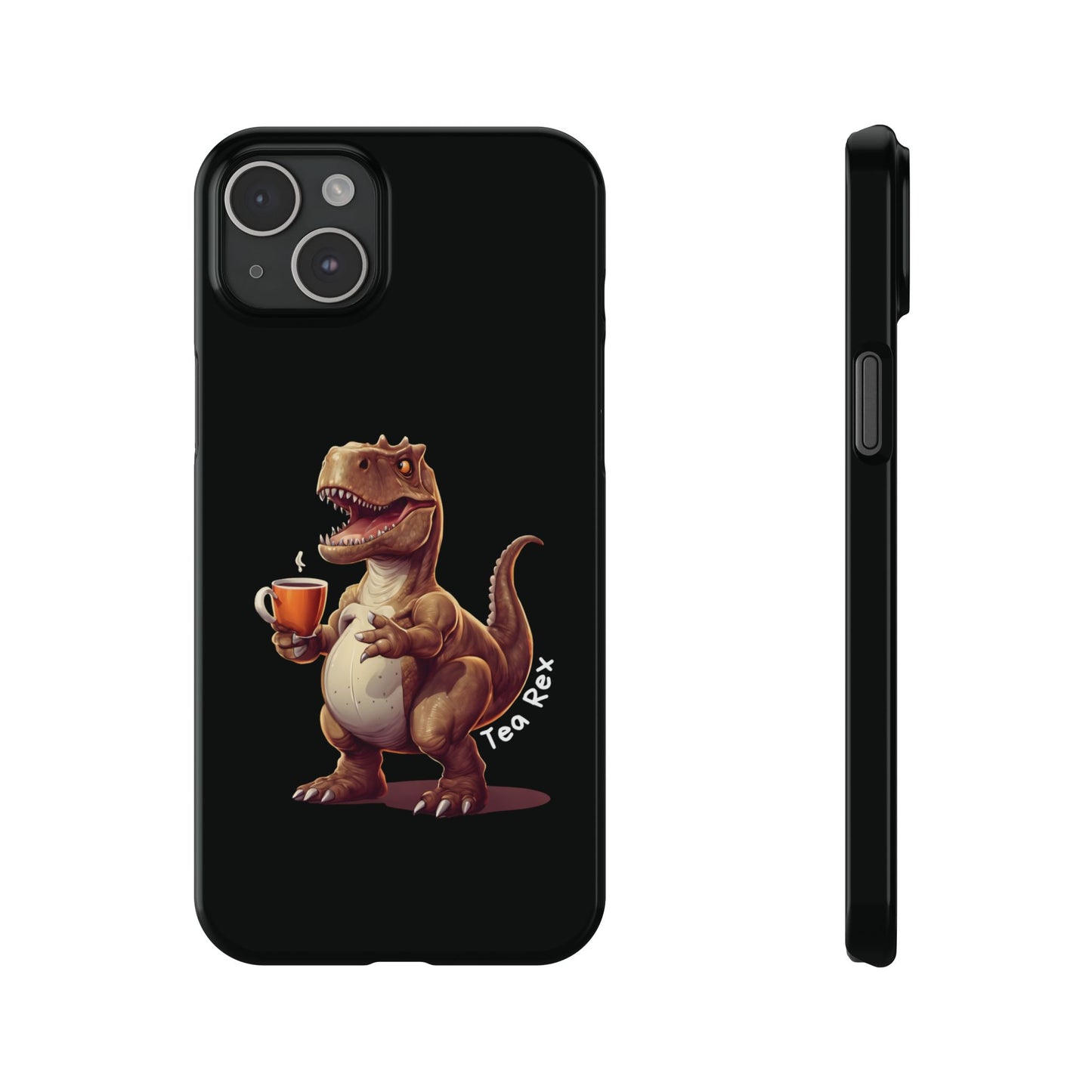 Tea Rex Black iPhone 15 Plus Case