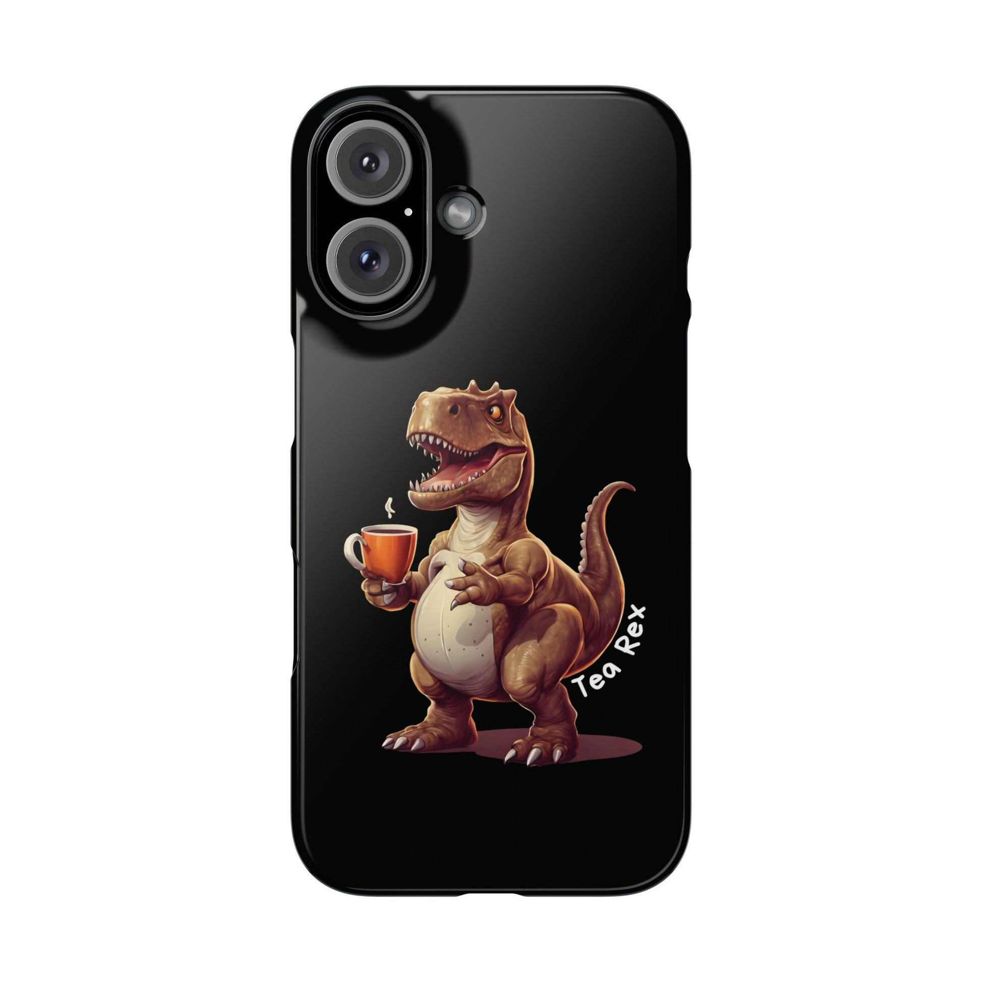 Tea Rex Black iPhone 16 Case