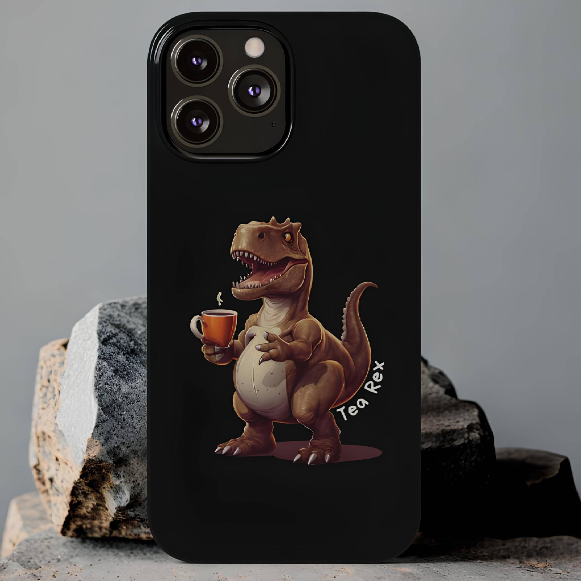 Tea Rex Black iPhone Case