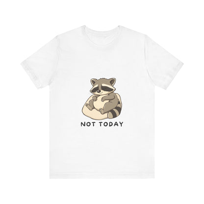 White_Lazy_Raccoon_Short_Sleeve_T-Shirt_With_Ultra_Soft-Cotton_For_Men_And_Women_Base