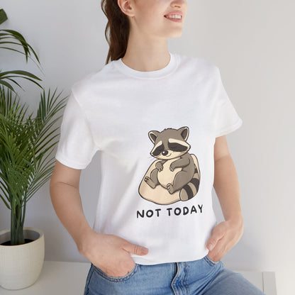 White_Lazy_Raccoon_Short_Sleeve_T-Shirt_With_Ultra_Soft-Cotton_For_Men_And_Women_Style