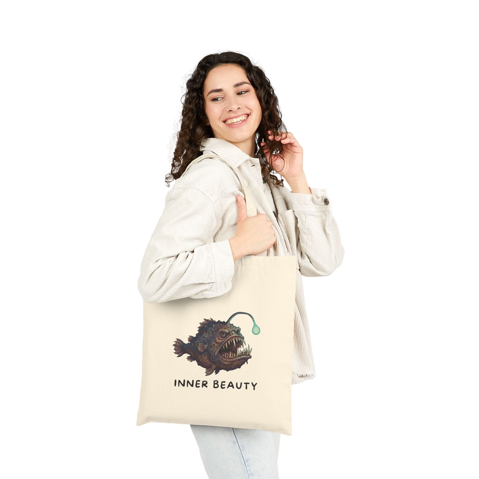 Anglerfish Tote Bag – Inner Beauty - Funny Deep Sea Creature Gift - StoreCuriosity -