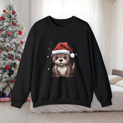Christmas Otter Sweatshirt With Adorable Otter - StoreCuriosity