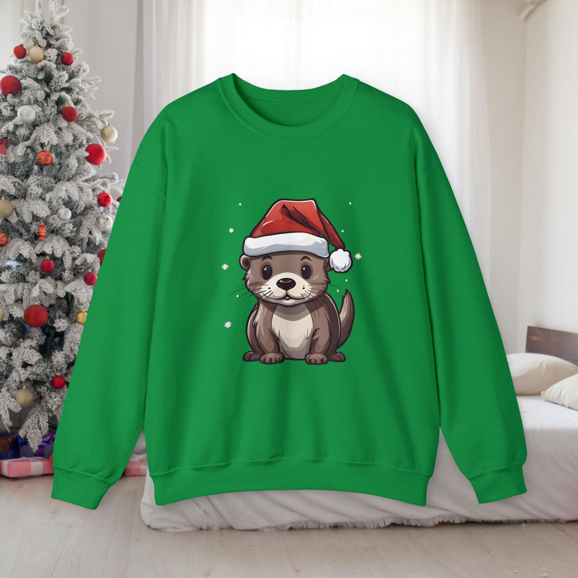 Christmas Otter Sweatshirt With Adorable Otter - StoreCuriosity