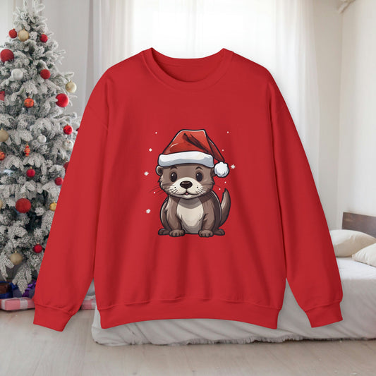 Christmas Otter Sweatshirt With Adorable Otter - StoreCuriosity
