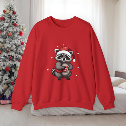 Christmas Raccoon Sweatshirt With Adorable Raccoon - StoreCuriosity