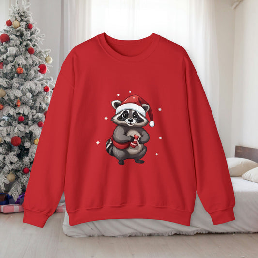 Christmas Raccoon Sweatshirt With Adorable Raccoon - StoreCuriosity